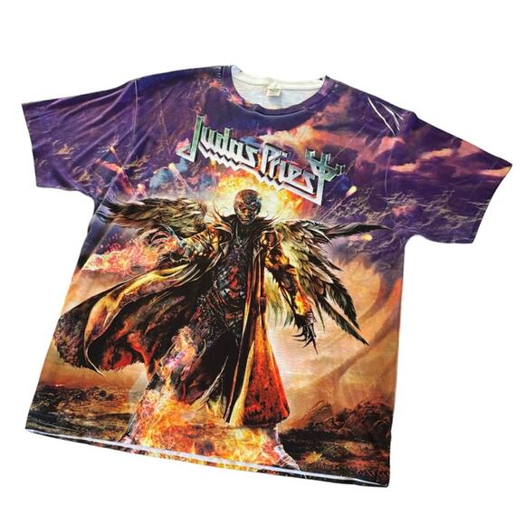 Sublivie Other - Sublivie Judas Priest 'The Redeemer of Souls' Lyrics Heavy Metal Band Tee Shirt
